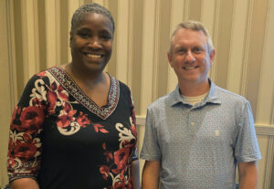 From left to right: Karen Barr, Share Our Strength/No Kid Hungry’s Managing Director of Individual Giving and Bert Salter, our Sr. Director of Client Development, standing together after their Agency-Nonprofit Partnership presentation at the 2026 DMAW Bridge Conference.